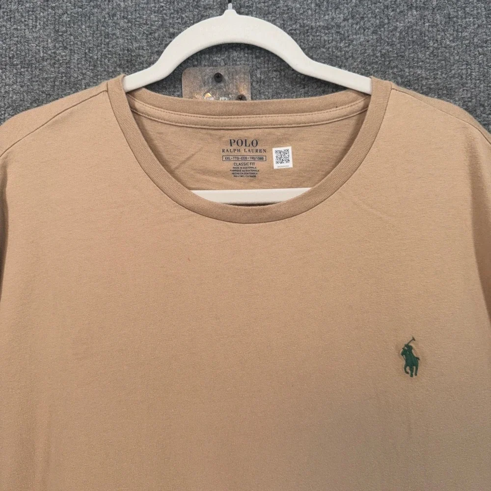 Polo Ralph Lauren Tshirt Men XXL Tan Classic Fit Short Sleeve Cotton Jersey